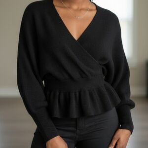 Elegant Black Dolman Women's Sweater